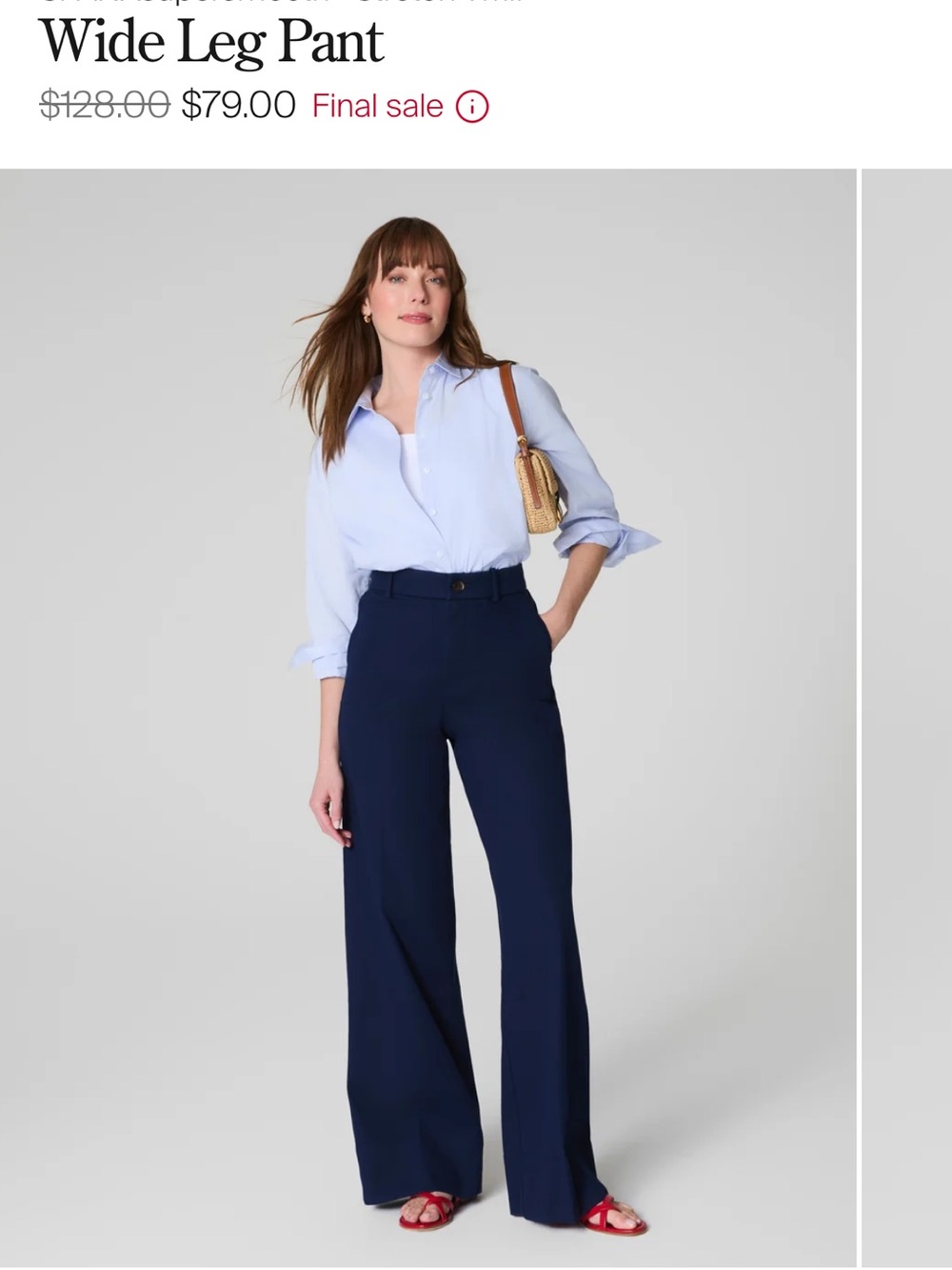 Women’s navy SPANX wide leg pant